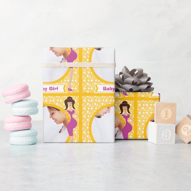 Personlig Flicka Photo Wrapping Papper Presentpapper (Baby Shower)