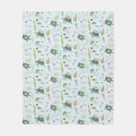 Personlig Flicka Turtle | 50 x 60 Ull Fleecefilt