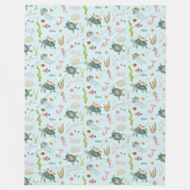 Personlig Flicka Turtle | 60 x 80 Ull Fleecefilt