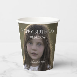 Personlig Flickans fotofödelsedag papper kopp