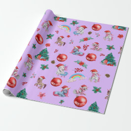 Personlig Flickjulafton Wrapping Papper Unicorn Presentpapper