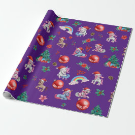 Personlig Flickjulafton Wrapping Papper Unicorn Presentpapper