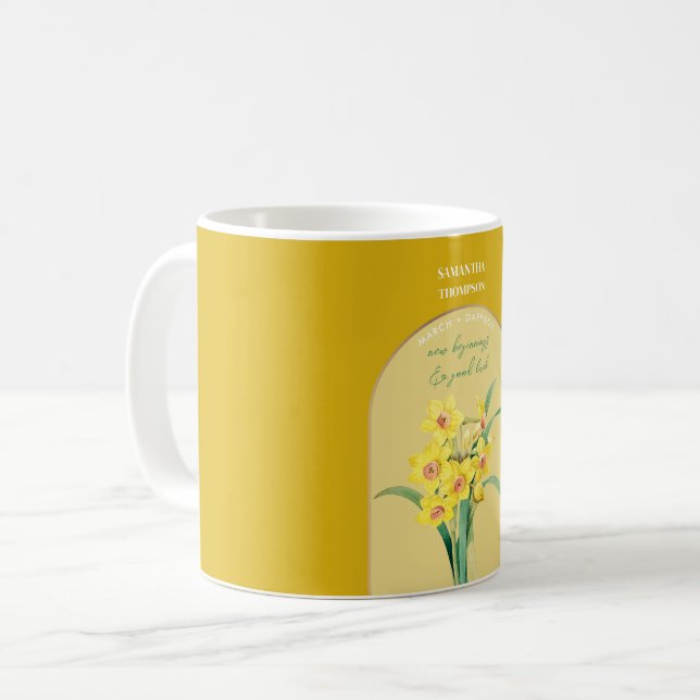 Personlig FLOMMMYNDIGHET Daffodil Kaffemugg (Framsida vänster)