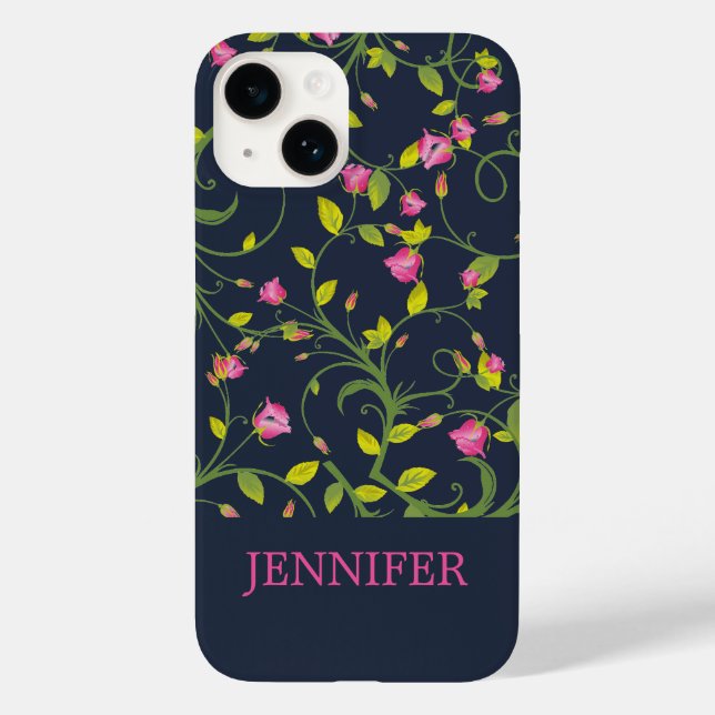 PERSONLIG FLORAL ROSA ROSENVÄXT NAVY (Baksida)