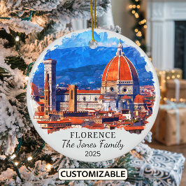 Personlig Florence Ornament, Italien Gift Julgransprydnad Keramik