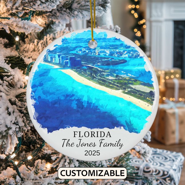 Personlig Florida Ornament, Florida Gift Julgransprydnad Keramik (Skapare uppladdad)
