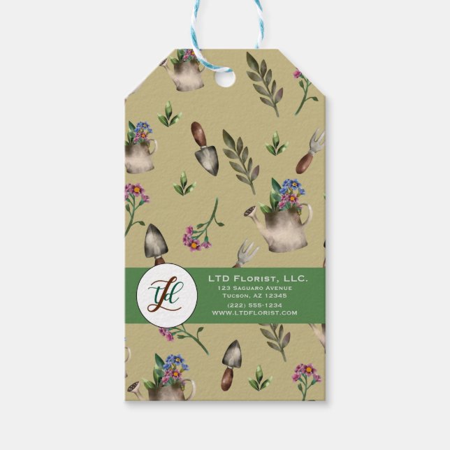 Personlig  floristhandel presentetikett (Framsidan)