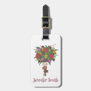 Personlig Flower Bouquet Teacher Mors dag Bagagebricka