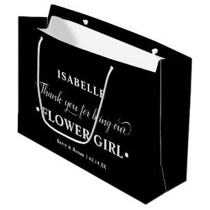 Personlig Flower Girl Black White Tack
