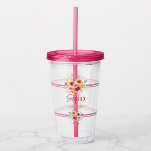 Personlig Flower Girl Bröllop Gift Fuchsia Rosa Take Away Mugg