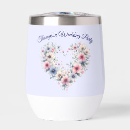Personlig Flower Heart Vin Tumbler