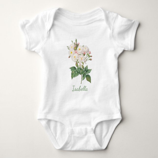 PERSONLIG FLOWERS BABY BODYSUIT T SHIRT (Framsida)