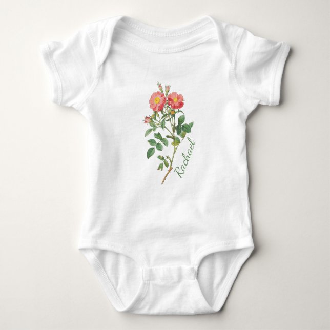 PERSONLIG FLOWERS BABY BODYSUIT T SHIRT (Framsida)