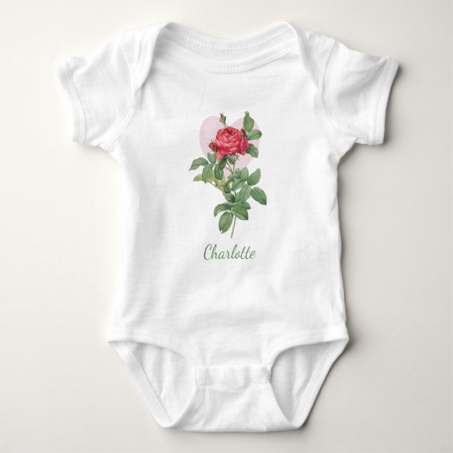 PERSONLIG FLOWERS BABY BODYSUIT T SHIRT (Framsida)