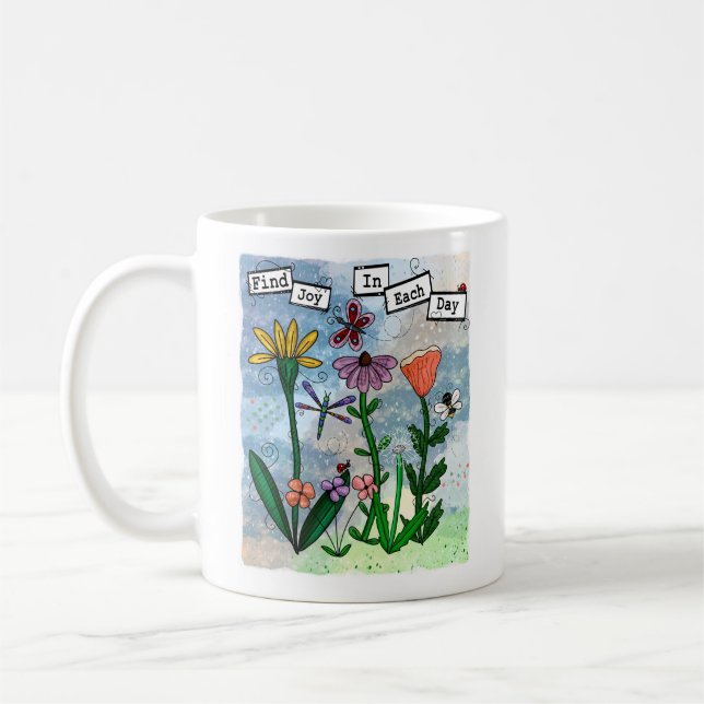 Personlig Flowers Musik noter och Joy Artwork Kaffemugg (Vänster)