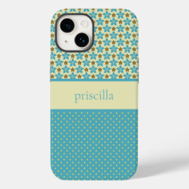 Personlig Flowers och Polka dots Phone Case