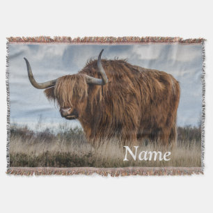Personlig Fluffy Scottish Highland Cow Filt