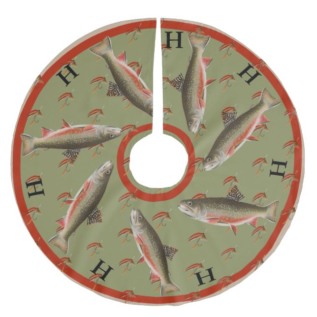 Personlig Fly Fishermen's Helgdag Brown Trout Julgransmatta Borstad Polyester (Framsidan)