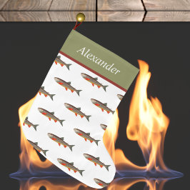Personlig Fly Fishermens Helgdag Brown Trout L Stor Julstrumpa