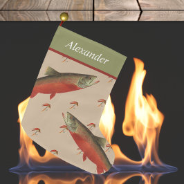 Personlig Fly Fishermens Helgdag Salmon Trout Stor Julstrumpa