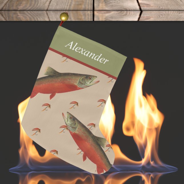 Personlig Fly Fishermens Helgdag Salmon Trout Stor Julstrumpa (Skapare uppladdad)