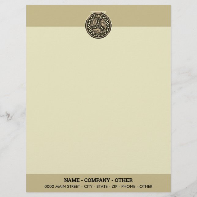 Personlig Flygfiske Reel Art Angler Brevhuvud (Framsida)