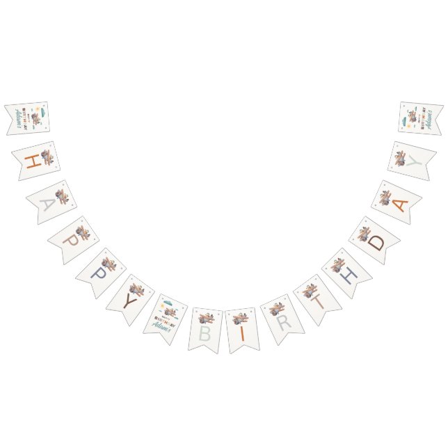 Personlig Flygplan Grattis på födelsedagen Bunting Vimplar (Alla)