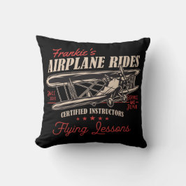 Personlig Flygplan Rides Retro Flödeslektioner Kudde