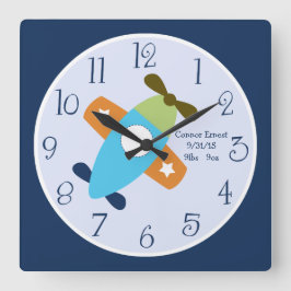 Personlig Flygplan som lyser med flygväggar Fyrkantig Klocka