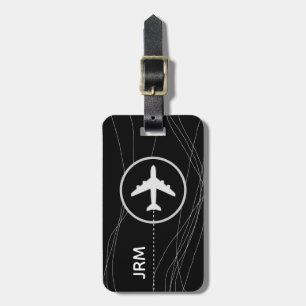 Personlig Flygplan Travel Black Bagagebricka