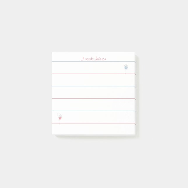 Personlig Flytande ballongmössrad Post-it Block (Framsida)