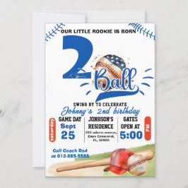 Personlig född två Boll-födelsedag Inbjudningar