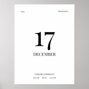 Personlig födelseaffisch för bebisar - Minimalisti Poster