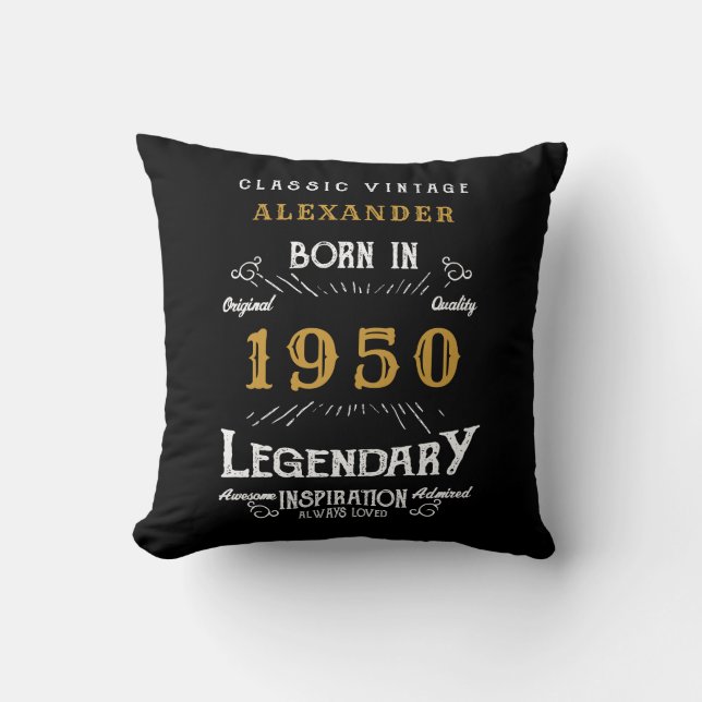 Personlig födelsedag 1950 Utstressad legendary Kudde (Framsida)