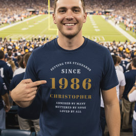 Personlig födelsedag 1986 Lägg till ditt namn Blue T Shirt