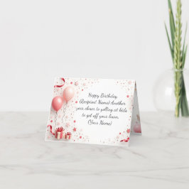 Personlig födelsedag - Anpassat namn Tack Kort