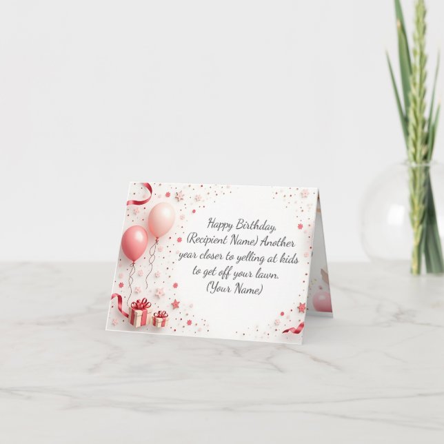 Personlig födelsedag - Anpassat namn Tack Kort (Framsida)