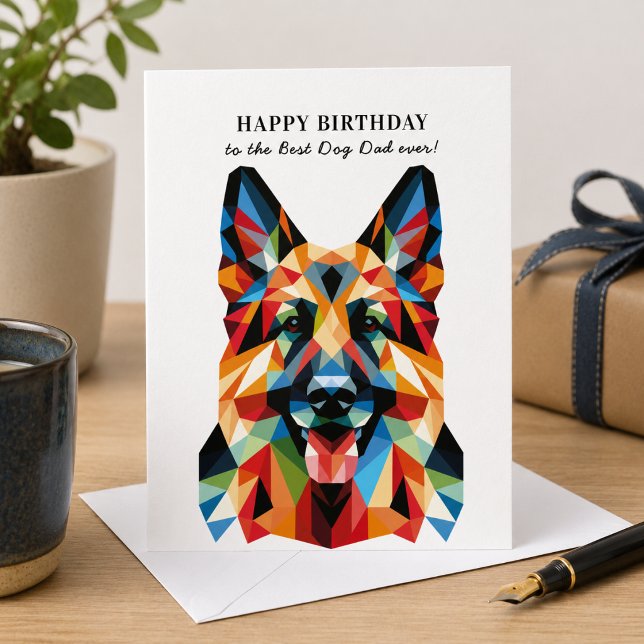 Personlig födelsedag för schäferhund kort (Add your details inside to customize)