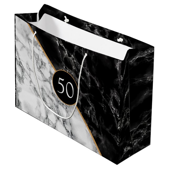 Personlig födelsedag Gift Bag Marble (Framsidan Vinklad)