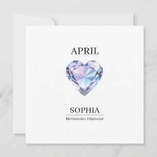 Personlig födelsedag i april med diamant kort