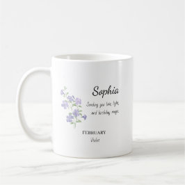 Personlig födelsedag i februari Violett Kaffemugg