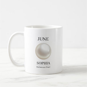 Personlig födelsedag i juni pärl kaffemugg