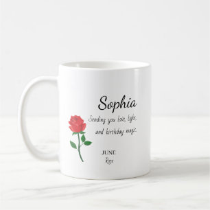 Personlig födelsedag i juni Rose Kaffemugg