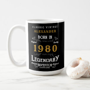 Personlig födelsedag Lägg till ditt namn 1980 Förk Kaffemugg