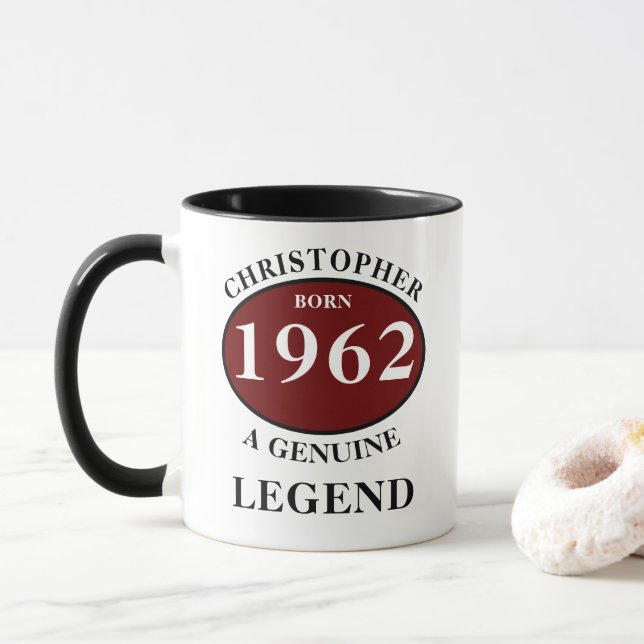 Personlig födelsedag Lägg till Namn-år Born Kaffe Mugg (Med munk)