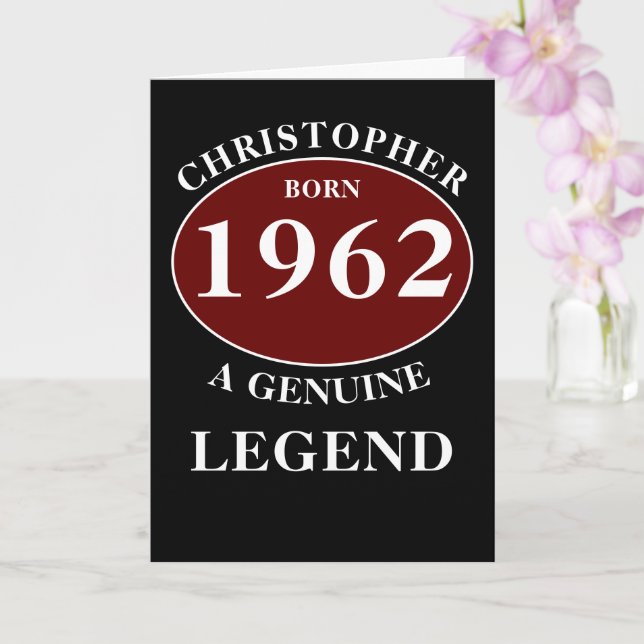 Personlig födelsedag Lägg till Namn-årslånga Monog Kort (Orkide)