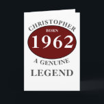 Personlig födelsedag Lägg till Namn-årslånga Monog Kort<br><div class="desc">Roligt varje år "A Äkta Legend" födelsedagskort. Lägg till namn, år, ursprungligt namn och efternamn genom att skapa ett unikt meddelande i mallen fält. Skapa ett unikt 40:e, 50:e, 60:e eller valfritt födelsedagsfirandekort. Lämplig för manar eller lämplig för kvinnor, vänner, familj, medarbetare, chef etc. Finns även som T-shirt, dekorativ kudde...</div>