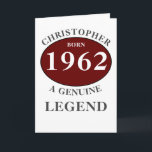 Personlig födelsedag Lägg till namn födelseår mono Kort<br><div class="desc">Roligt alla år "En riktig legend" födelsedagskort. Lägg till namn, år, initial och efternamn, plus ett unikt meddelande i mallfälten. Skapa ett unikt 40-års, 50-års, 60-års eller något annat födelsedagsfirande kort. Lämplig för män eller kvinnor, vänner, familj, kollegor, chef etc. Finns även som T-shirt, kastkudde och ett urval av festartiklar...</div>