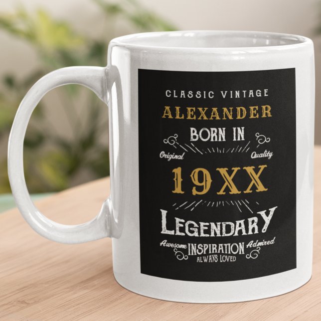 Personlig födelsedag Lägg till Namn Legendary Far Jumbo Mugg (Skapare uppladdad)