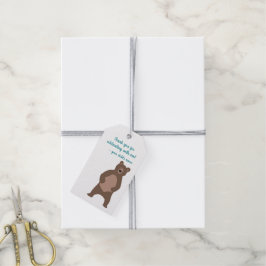 Personlig födelsedag Modern brun björnfläck Presentetikett